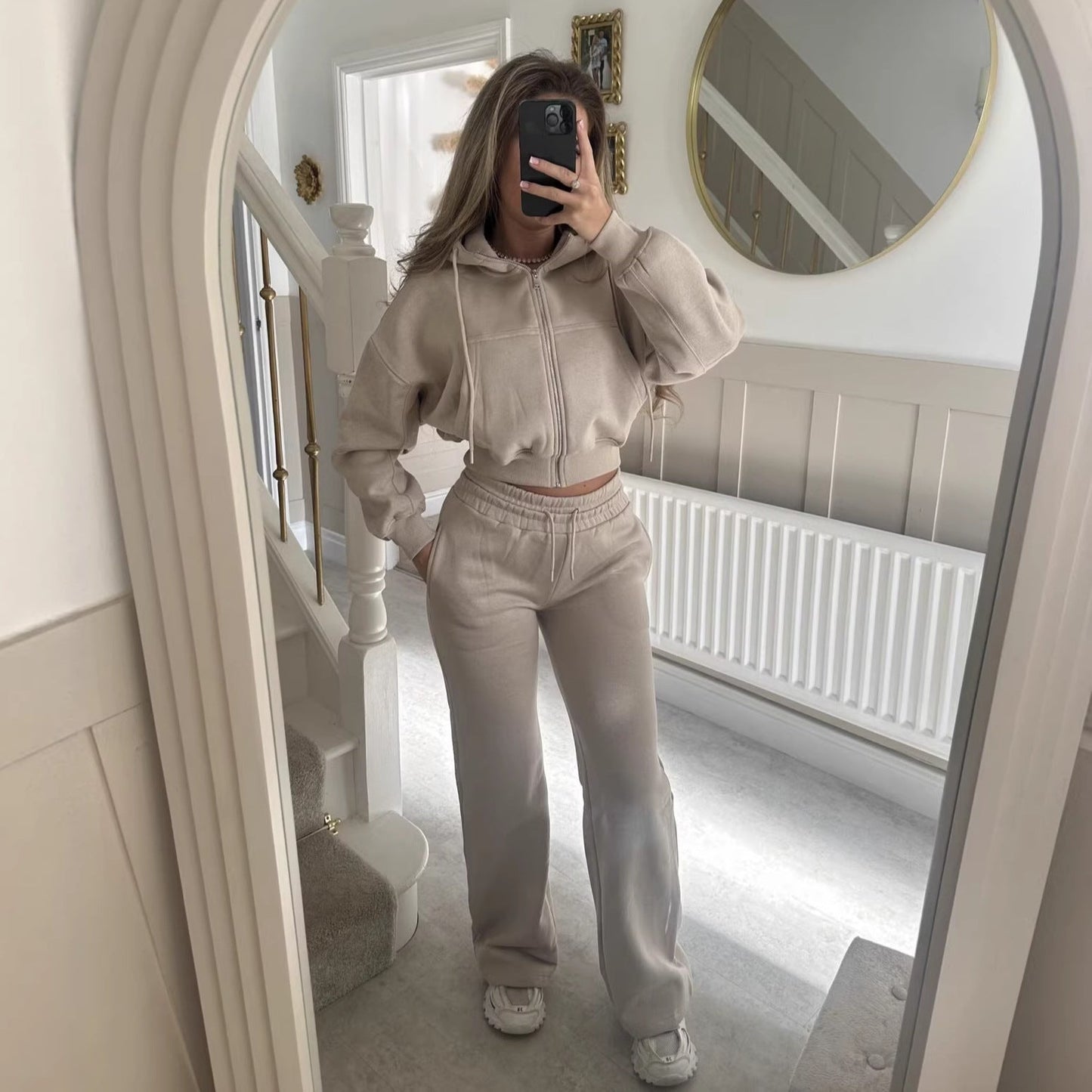 Damen Hoodie Jogginghose Set Lässig Weit Norvielle