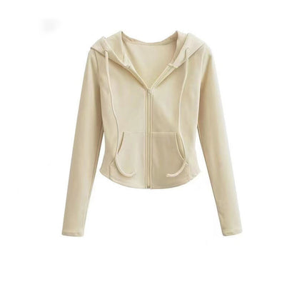 Damen Kapuzenpullover aus Norvielle mit Reißverschluss und modischem