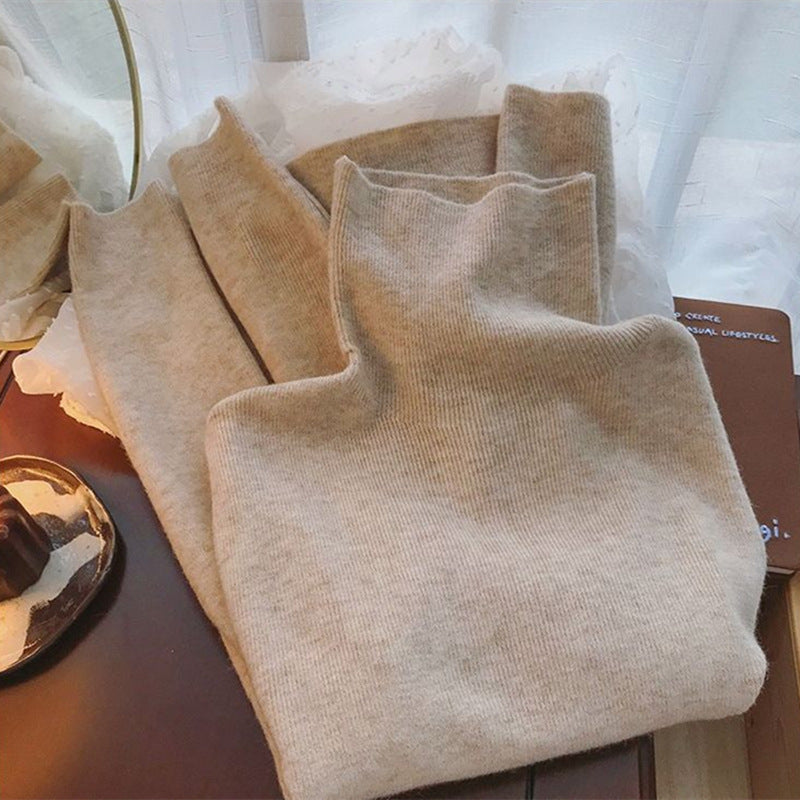 Damen Stehkragenpullover Rippstrick Fein