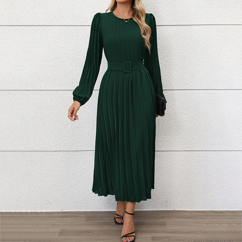 Damen Maxikleid mit Gürtel Tailliert Norvielle