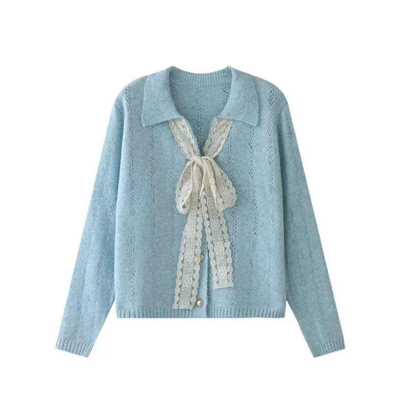 Damen Kaschmirpullover Lässiger Schnitt Spitzendetails Beige