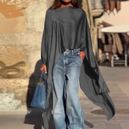 Damen Oversized-Oberteil Fließender Schnitt Norvielle