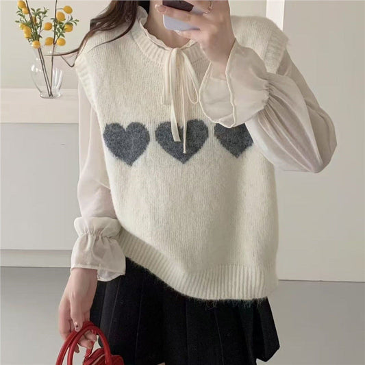 Damen Strickpullover Herzmotiv Norvielle - Norvielle