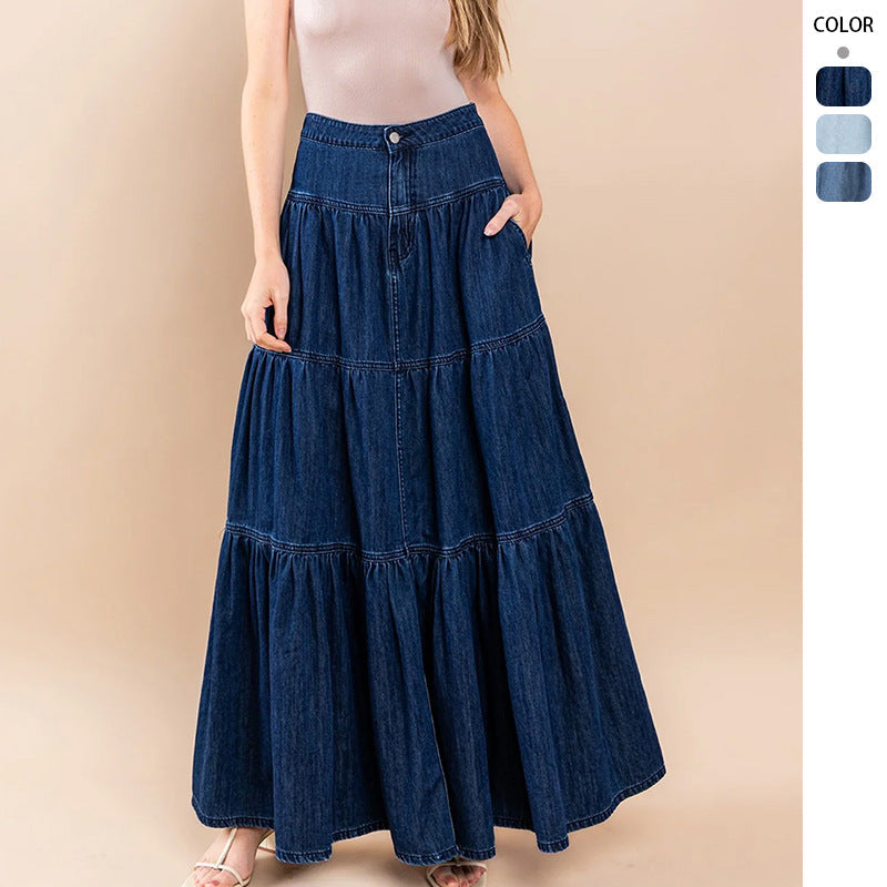 Damen Maxikleid Lässiger Stil Voluminöse Rüschen Norvielle - Norvielle