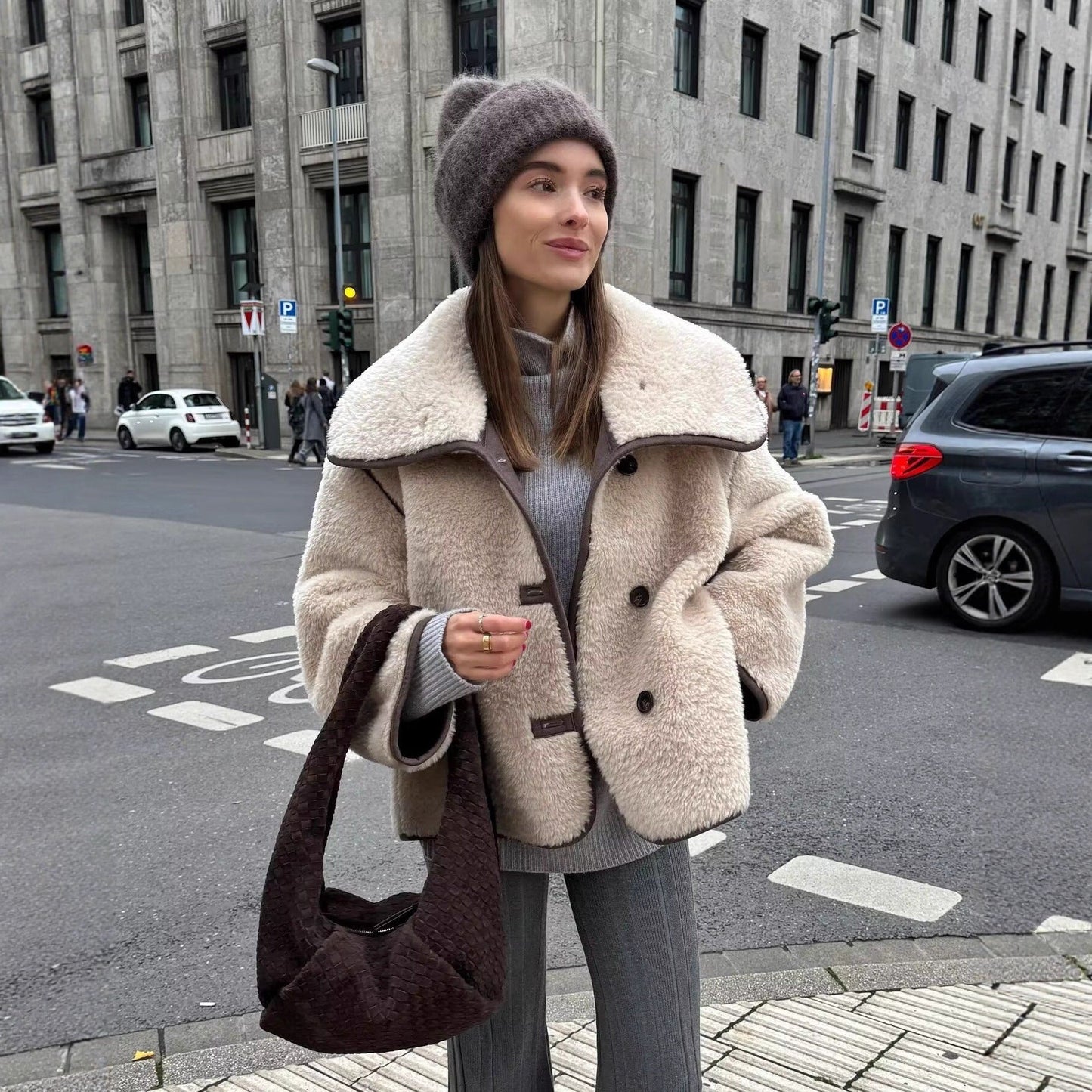 Damen Teddyjacke Kuschelig Norvielle