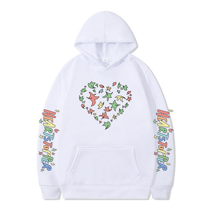 Damen Kapuzenpullover Herz- und Blattmotiv Norvielle