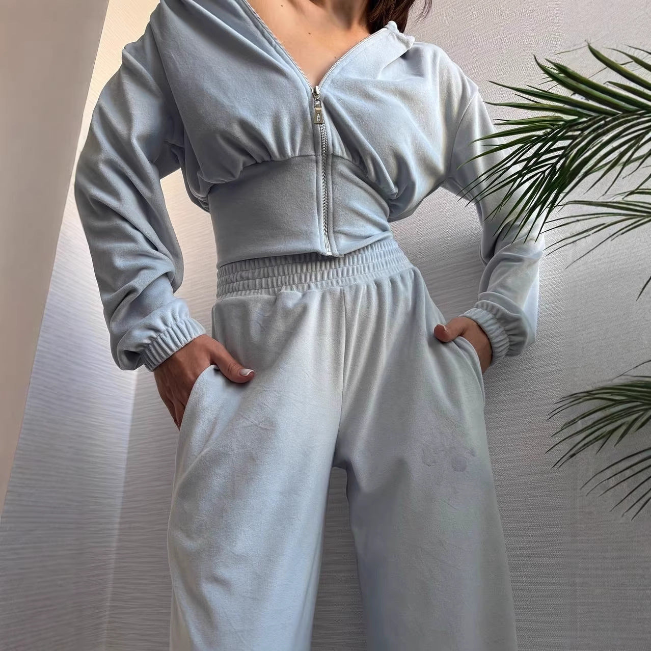 Damen Lounge-Set mit Kapuze elastischer Bund Norvielle - Norvielle