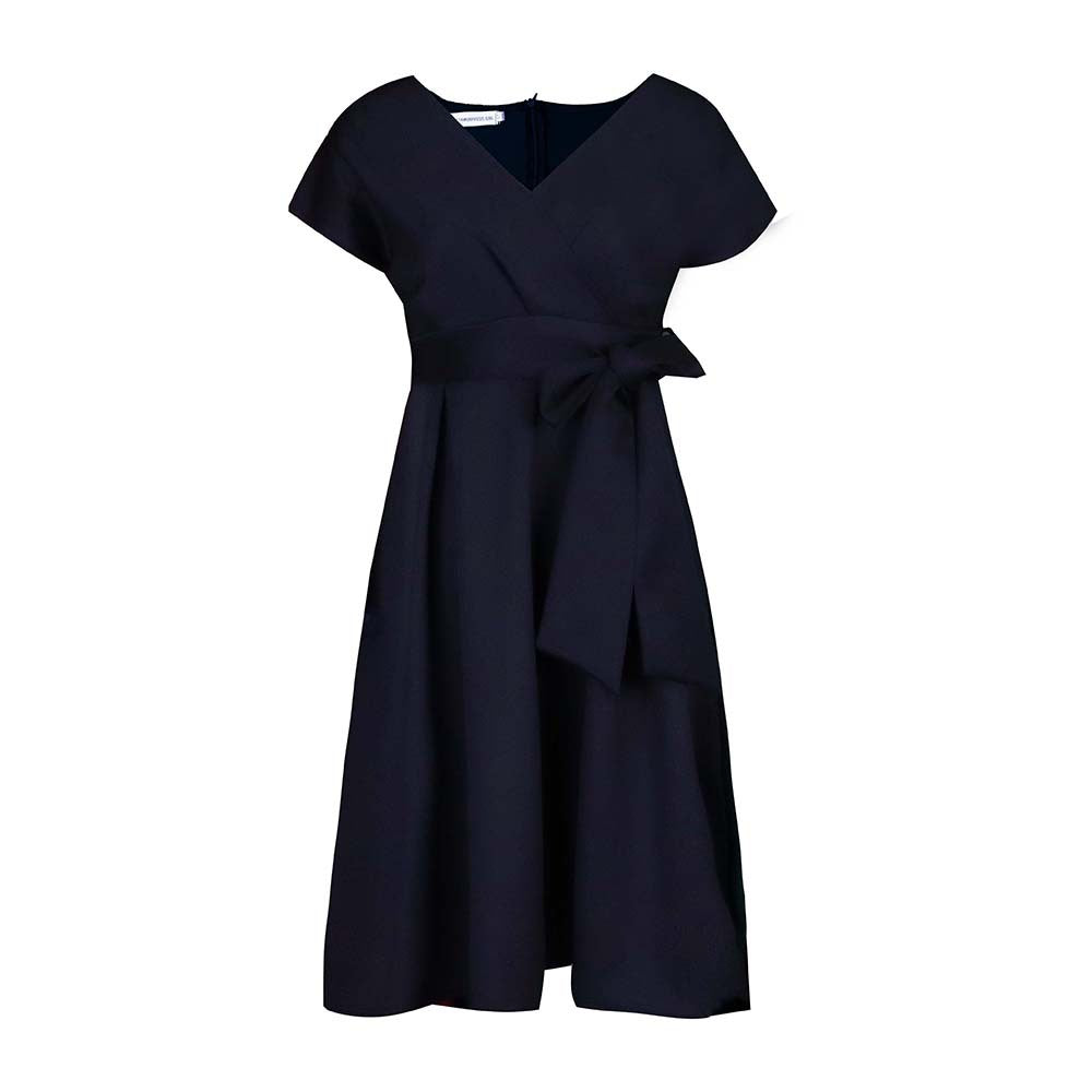 Damen Wickelkleid V-Ausschnitt Gürtel Norvielle