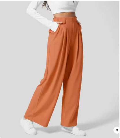 Elegante Damen High-Waist-Hose Wide-Leg Zeitloser Schnitt