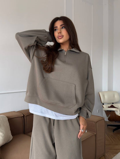 Damen Sweatshirt Set Oversized Norvielle Baumwolle