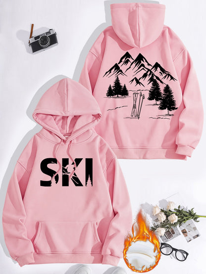 Damen Kapuzenpullover Ski-Design Gemütlich Norvielle