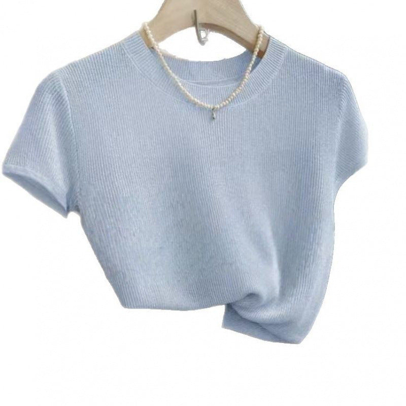 Damen Strickshirt Kurzarm Norvielle