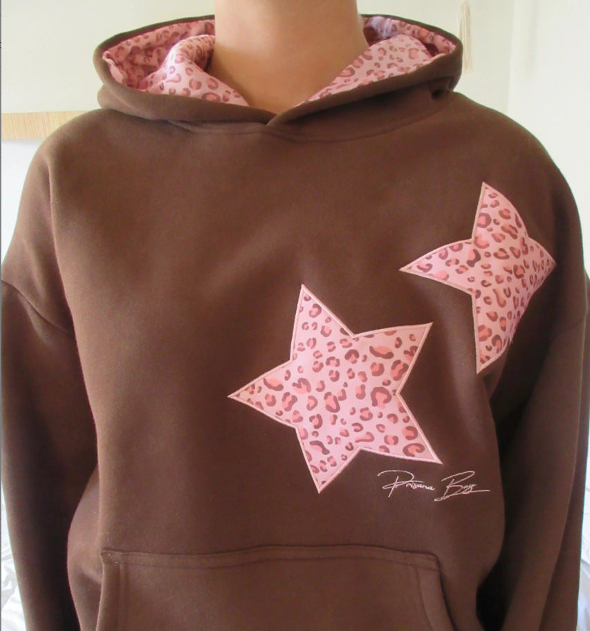 Damen Kapuzenpullover Tiermuster