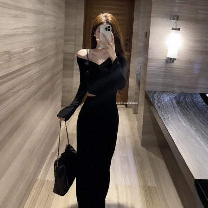 Damen Kleid Asymmetrischer Ausschnitt Cut-Out Norvielle
