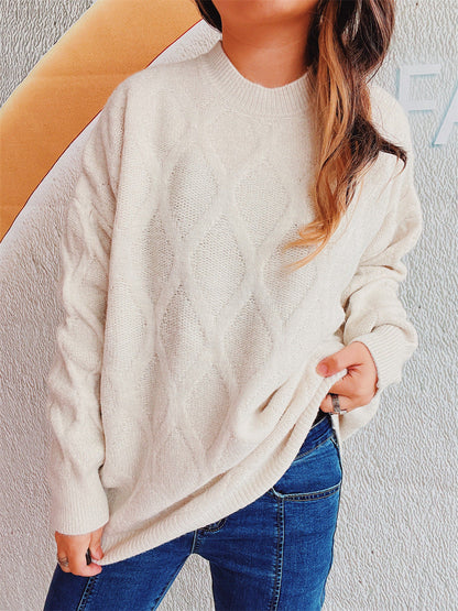 Damen Grobstrickpullover Jacquard-Muster Norvielle