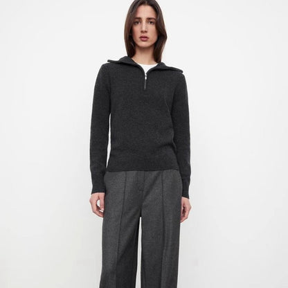 Damen Strickpullover mit Kapuze und Reißverschluss Norvielle