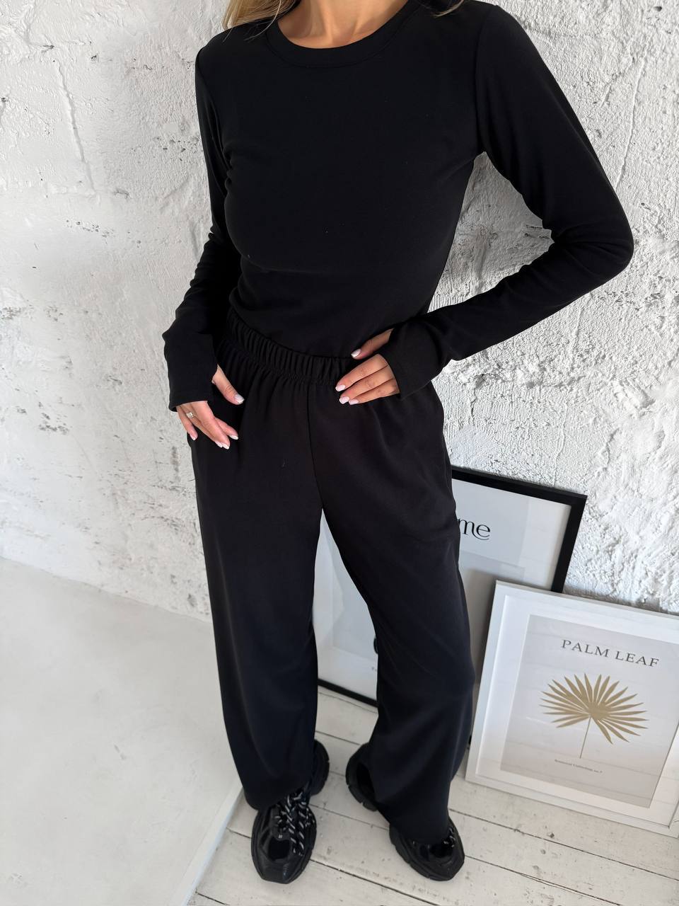 Damen Lounge-Set Langärmlig Weit Norvielle