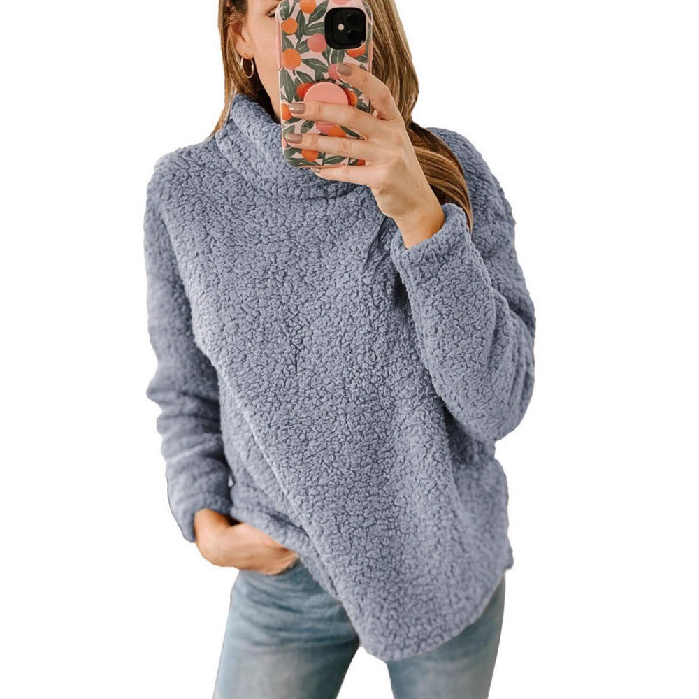 Damen Fleece-Pullover Hochkragen Struktur Norvielle