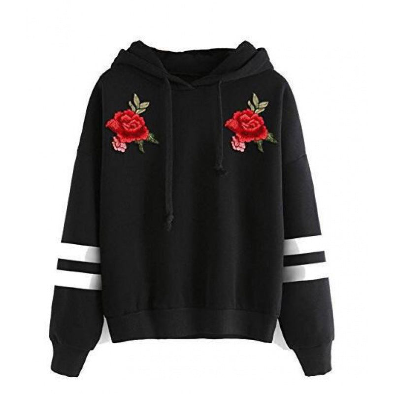 Damen Sweatshirt Rosenstickerei Norvielle