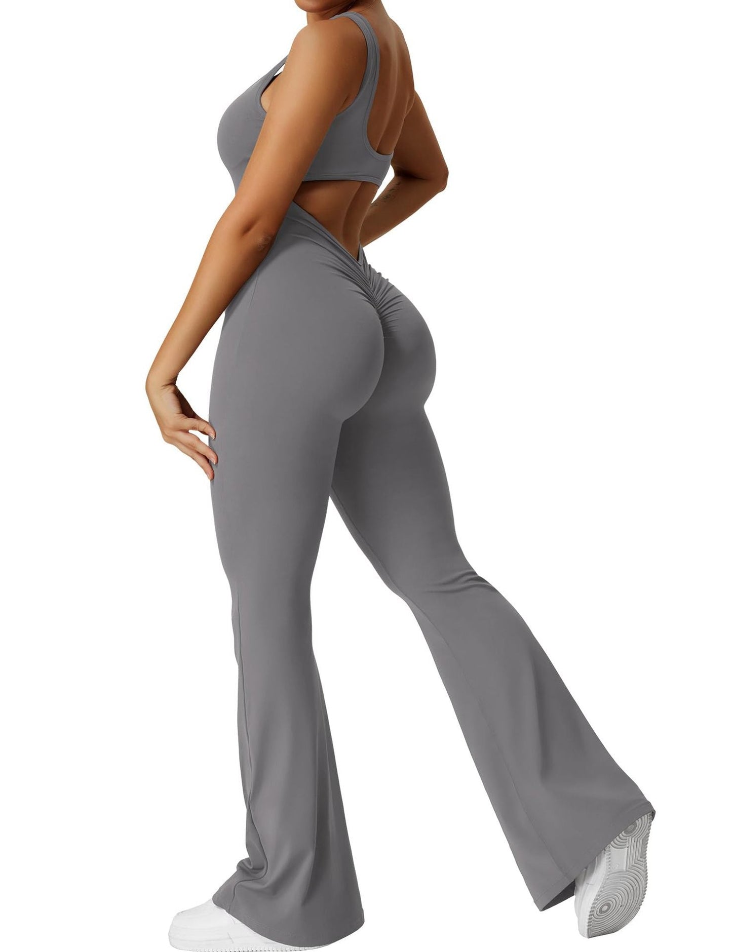 Rückenfreier Damen Flare-Jumpsuit