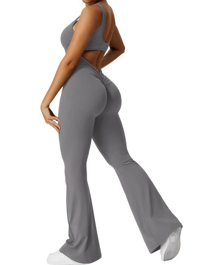 Rückenfreier Damen Flare-Jumpsuit