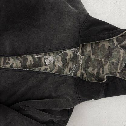 Damen Camouflage Bomberjacke Doppelmaterial Norvielle