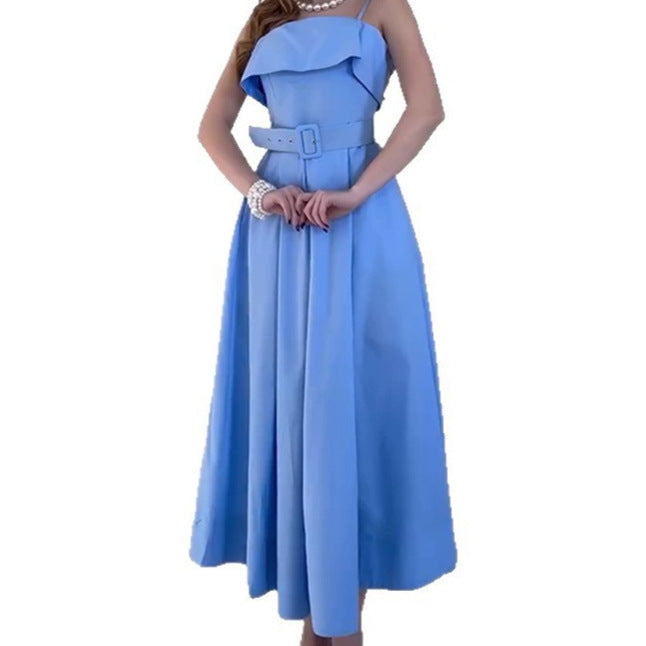 Damen Maxikleid Träger Tailliert Norvielle