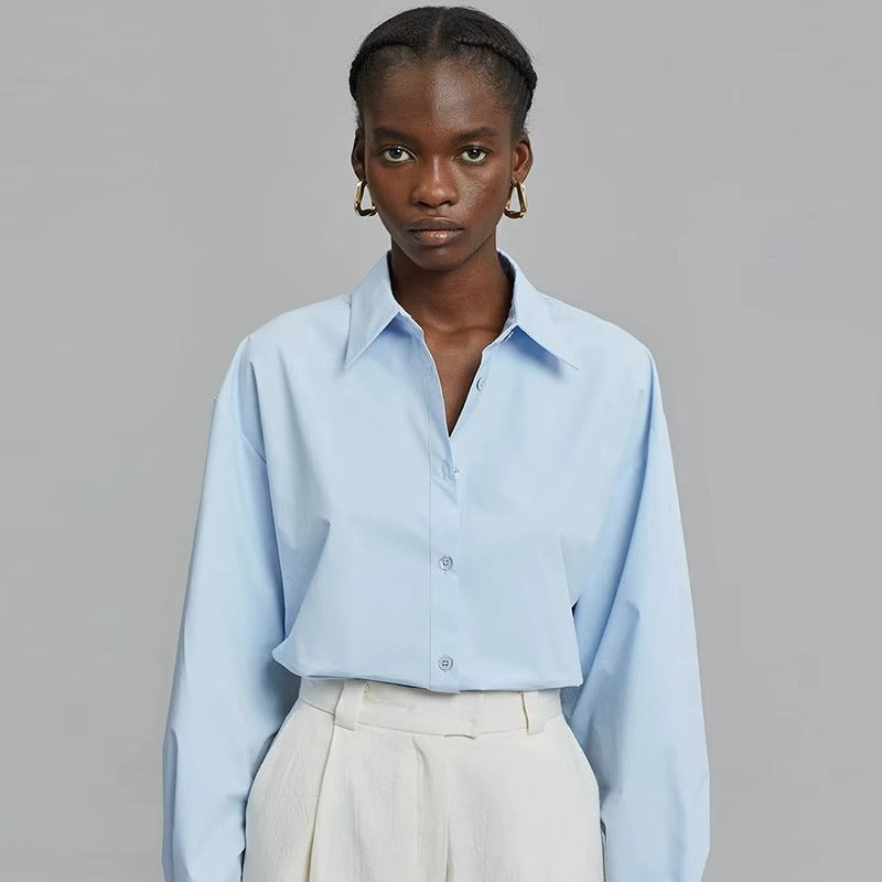 Damen Oversize-Hemd Norvielle Baumwolle Weiß