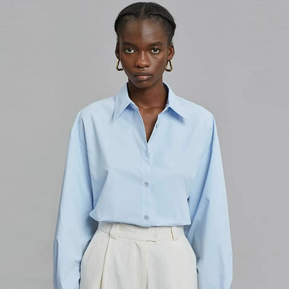 Damen Oversize-Hemd Norvielle Baumwolle Weiß