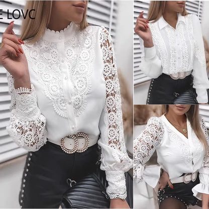 Damen Bluse Rüschendetails Elegantes Design Norvielle - Norvielle