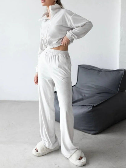 Damen Sportanzug Velours Elastisch Norvielle