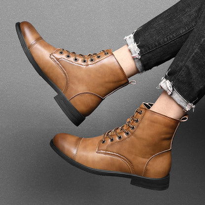 Herren Stiefel Schnürfront Durchgehende Schafthöhe