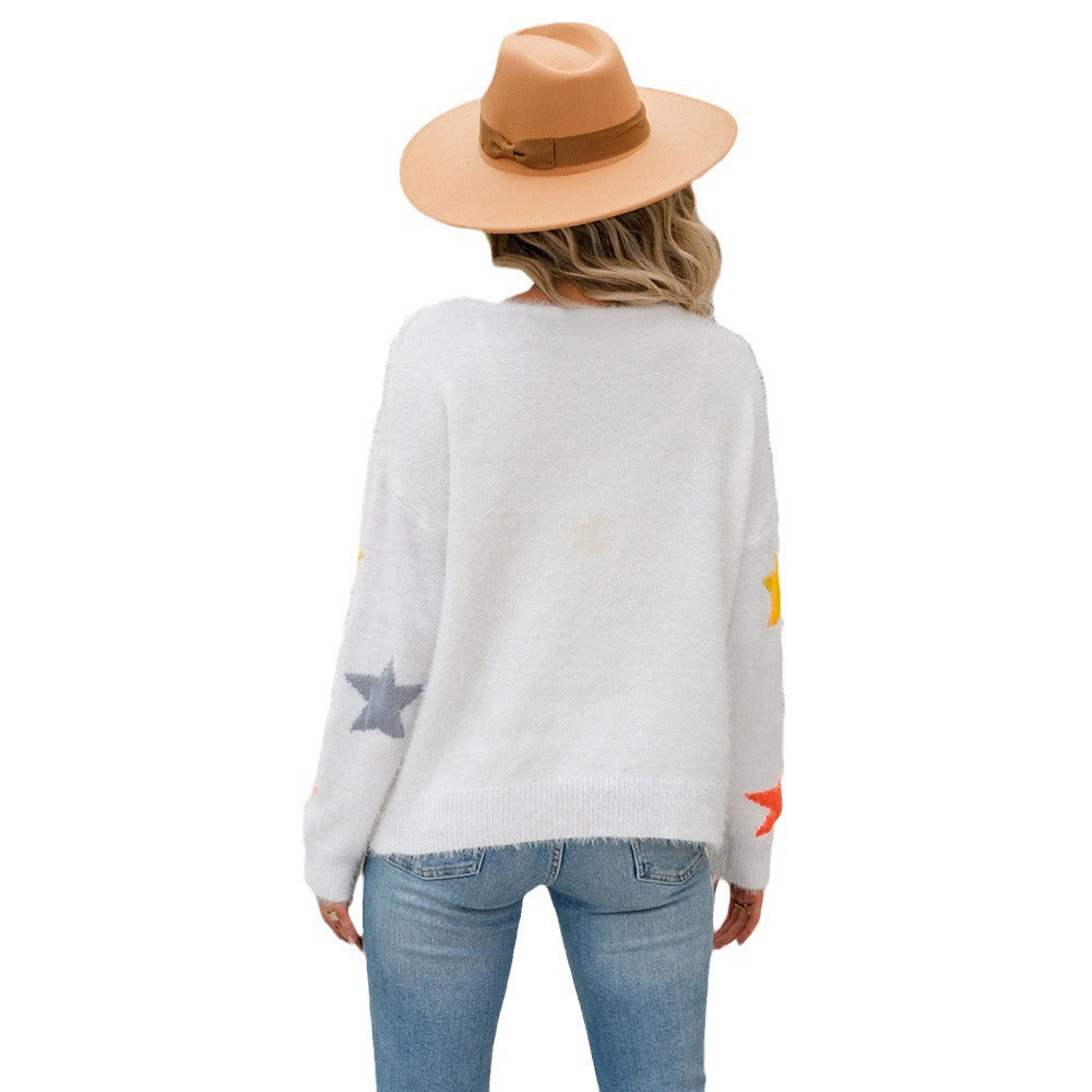 Damen Pullover mit Sternenmotiv Norvielle
