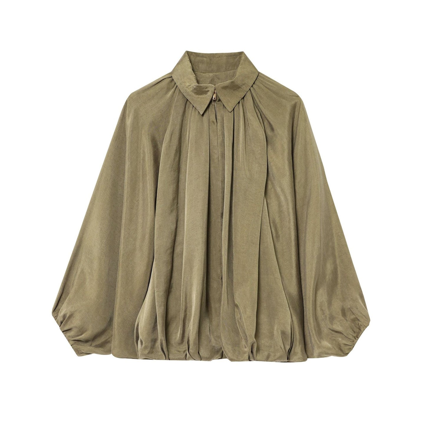 Damen Bluse Plissee Stehkragen Elegantes Design - Norvielle