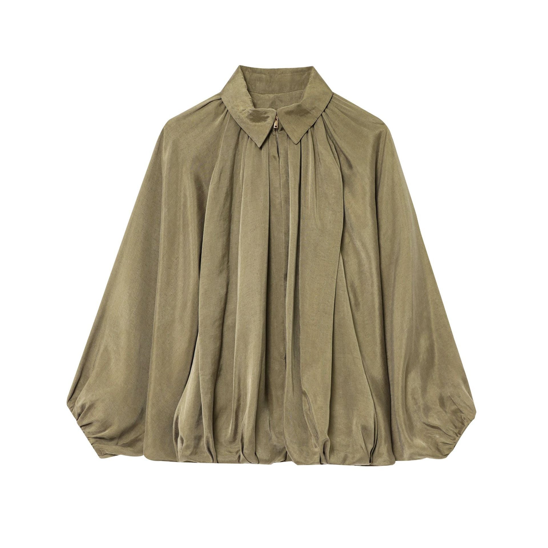 Damen Bluse Plissee Stehkragen Elegantes Design - Norvielle