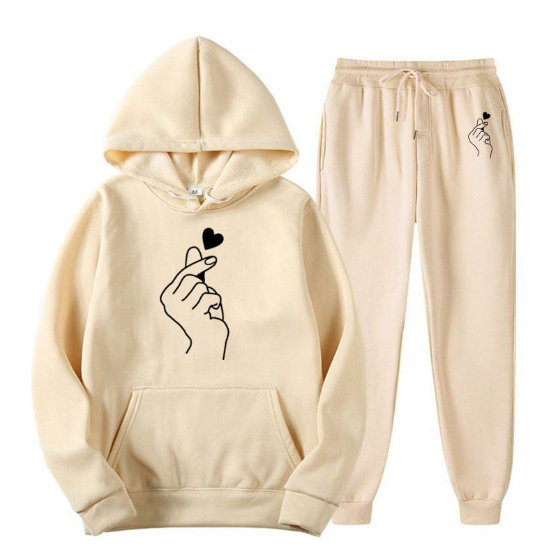 Damen Jogginganzug Herzmotiv Bequem Norvielle