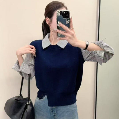 Damen Pullover Lässig Strukturiert Norvielle