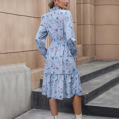 Damen Maxikleid mit Blumenmuster und Rüschen Norvielle