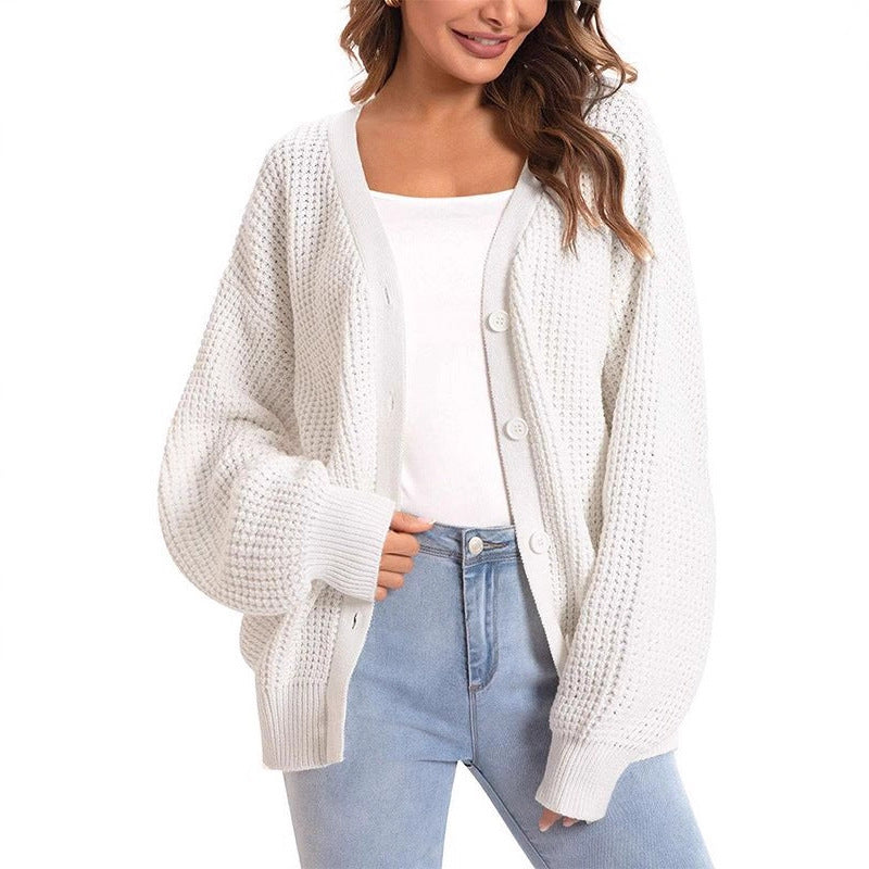 Damen Grobstrick Cardigan Lässiger Schnitt Norvielle - Norvielle