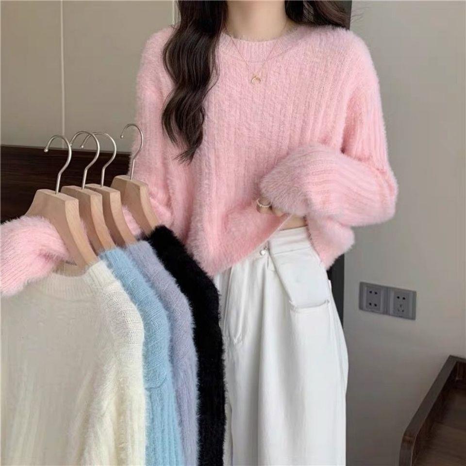 Damen Strickpullover Weiches Material Beige Norvielle - Norvielle