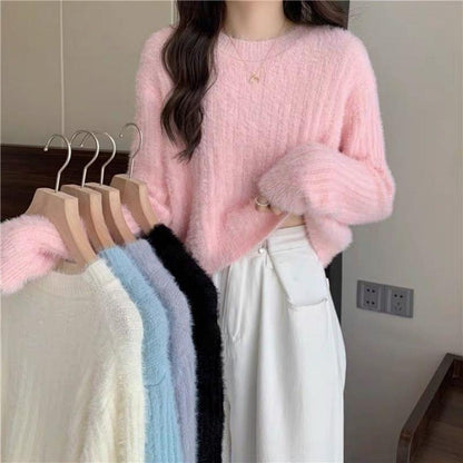 Damen Strickpullover Weiches Material Beige Norvielle - Norvielle