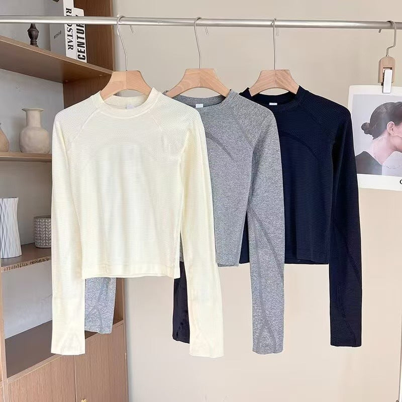 Damen Langarmshirt Atmungsaktives Material Sportlich Norvielle