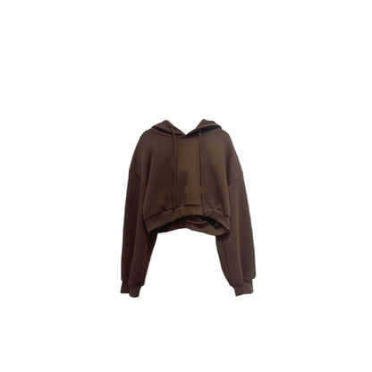 Damen Cropped Kapuzenpullover Oversized Norvielle
