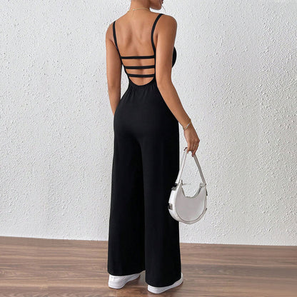 Damen Jumpsuit Schmale Träger Eleganter Schnitt Norvielle