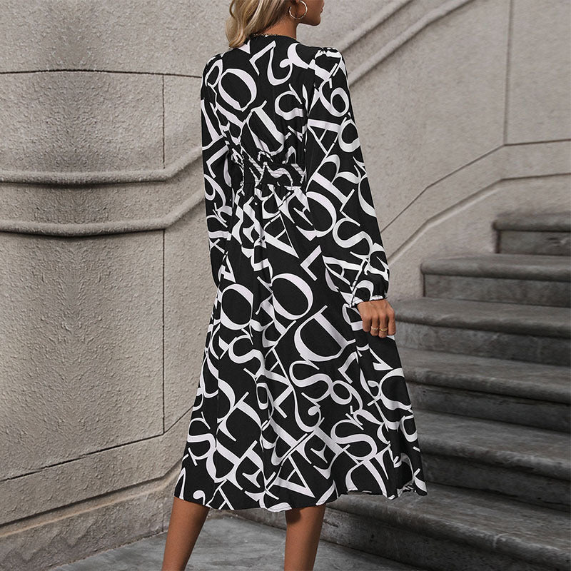 Damen Wickelkleid Grafikprint Eleganter Schnitt Norvielle