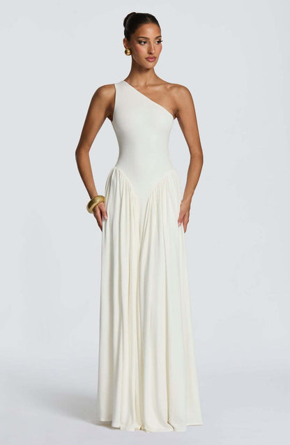 Damen Asymmetrisches Maxikleid Fließender Rock Norvielle