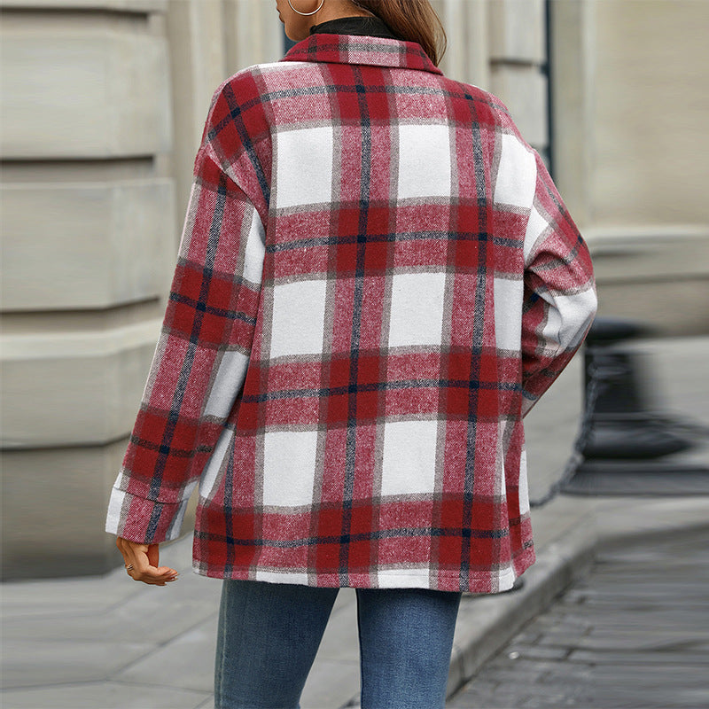 Damen Kariert-Shirtjacke Weich Norvielle