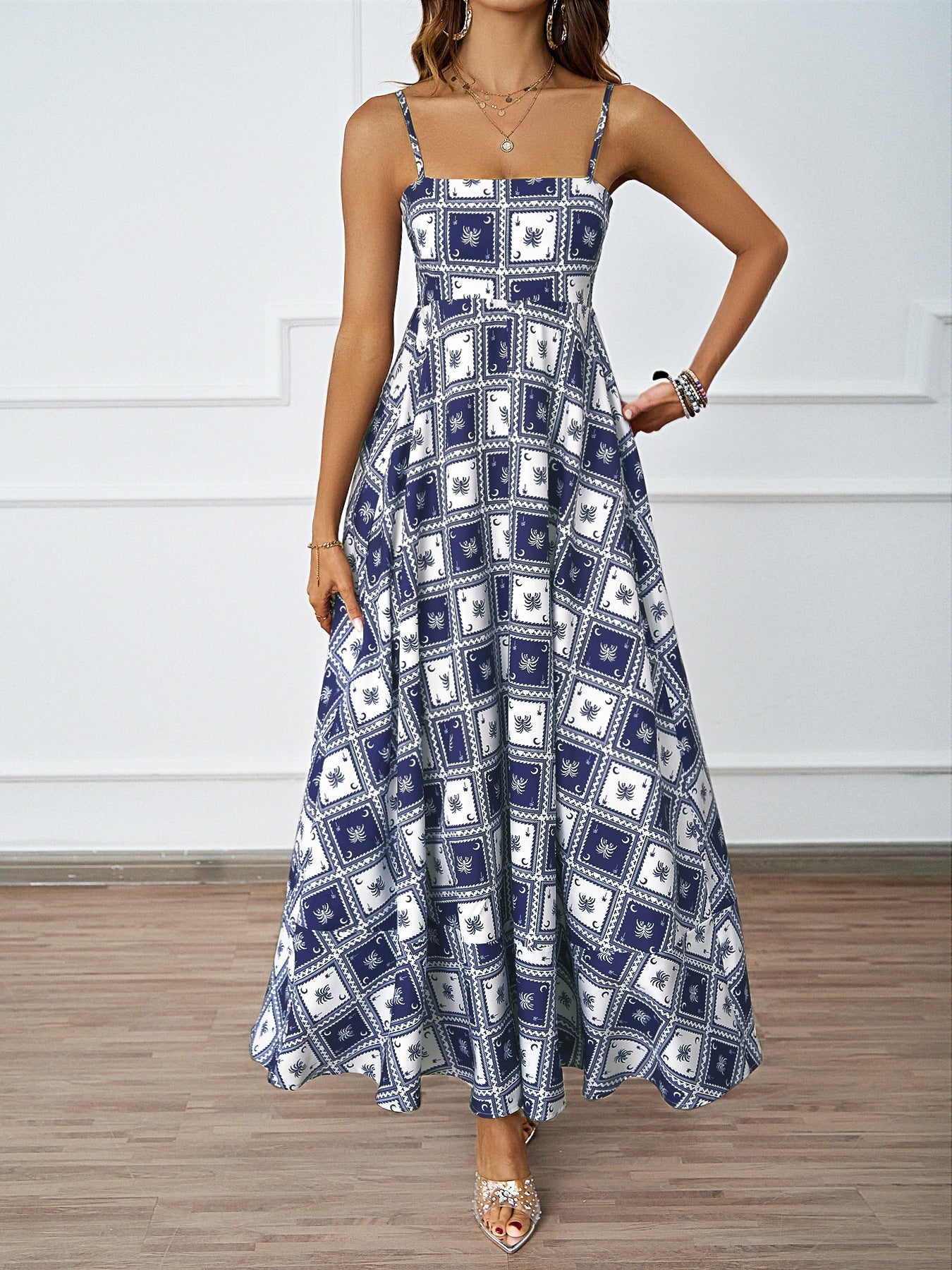 Damen Maxikleid Grafisches Muster Norvielle