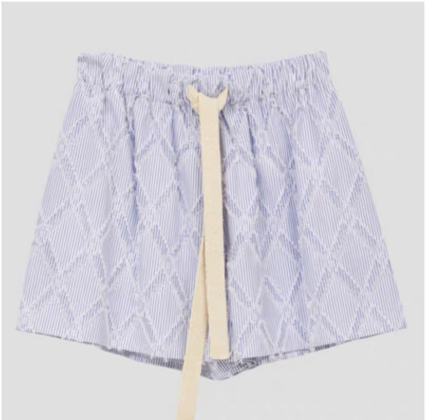 Damen Shorts Elastischer Bund Slidliches Muster Norvielle