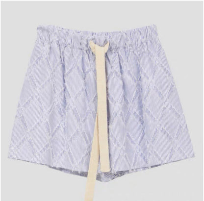 Damen Shorts Elastischer Bund Slidliches Muster Norvielle